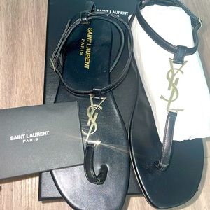 YSL strappy flat sandals like new!